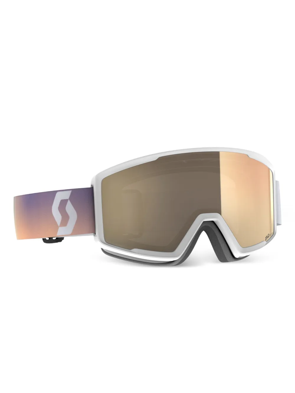 SCOTT نظارة واقية للتزلج بشريط بشعار الماركة | أبيض | Image 1