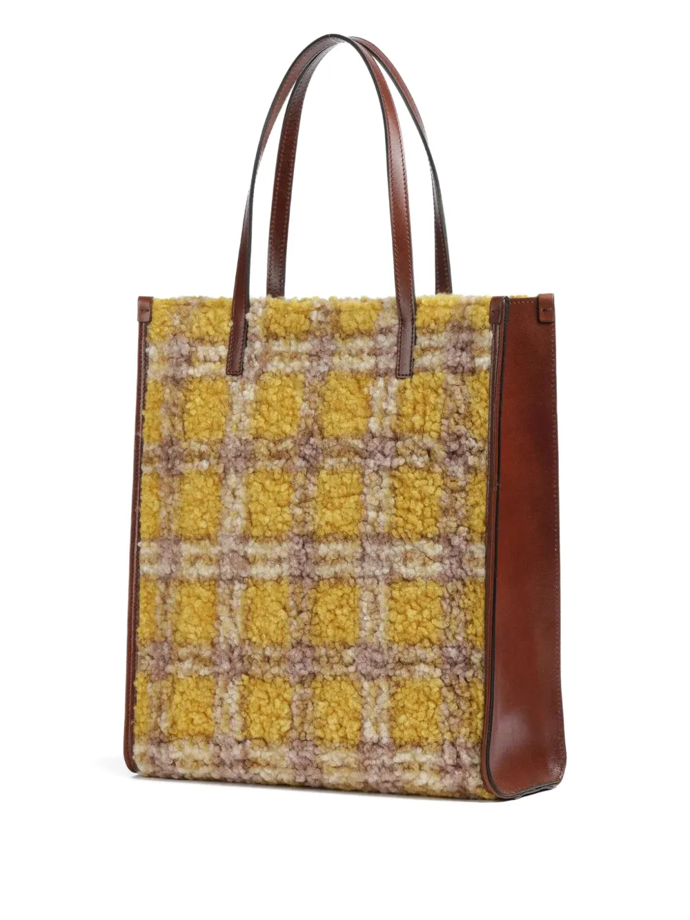 The Bridge Plaid Tote Bag In Yellow