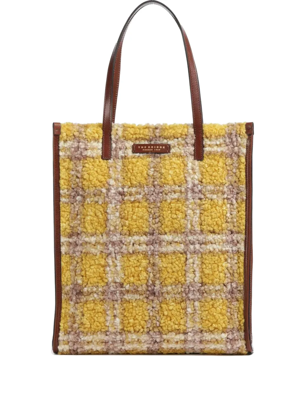 The Bridge Plaid Tote Bag In Yellow