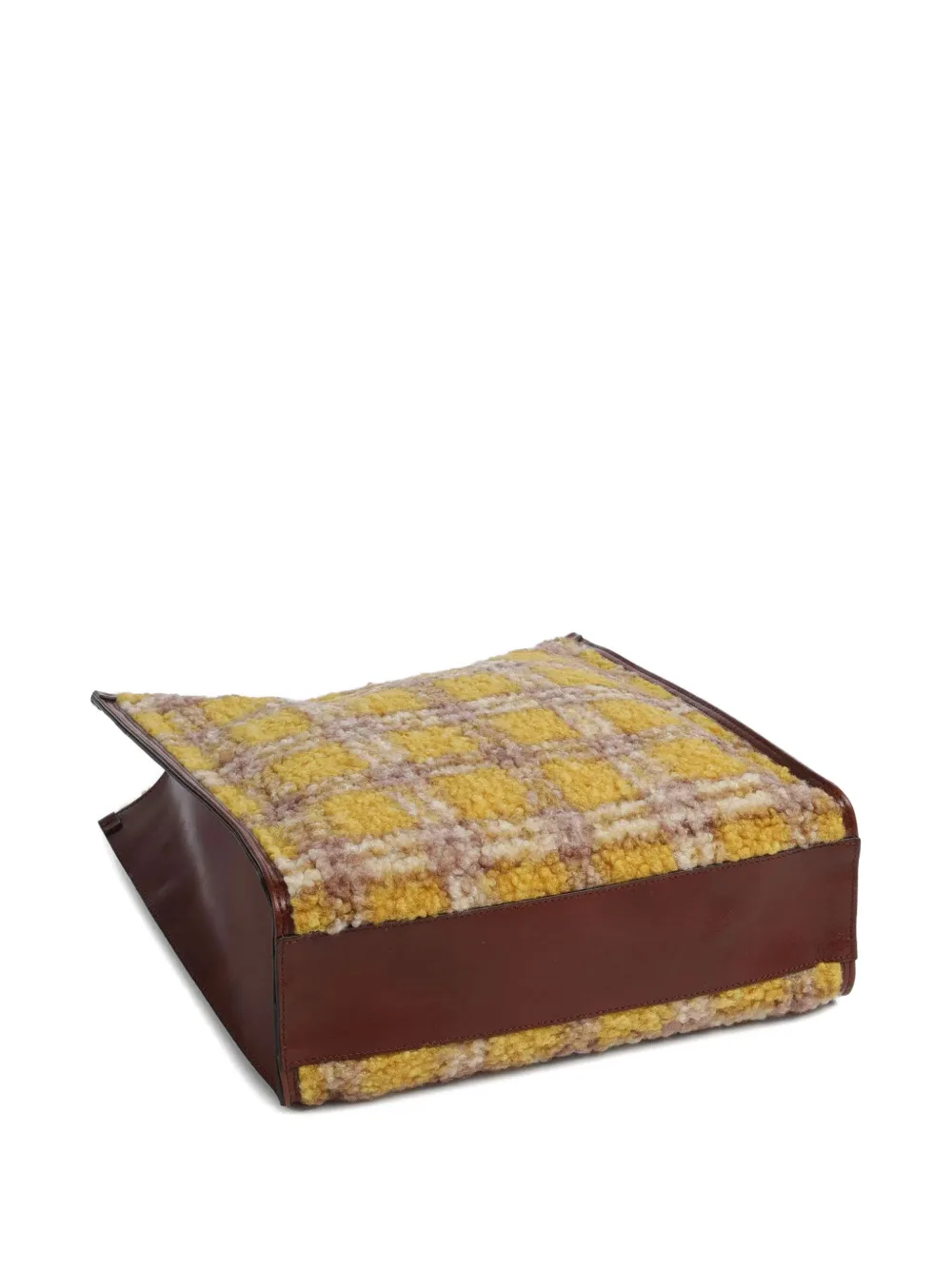 The Bridge Plaid Tote Bag In Yellow