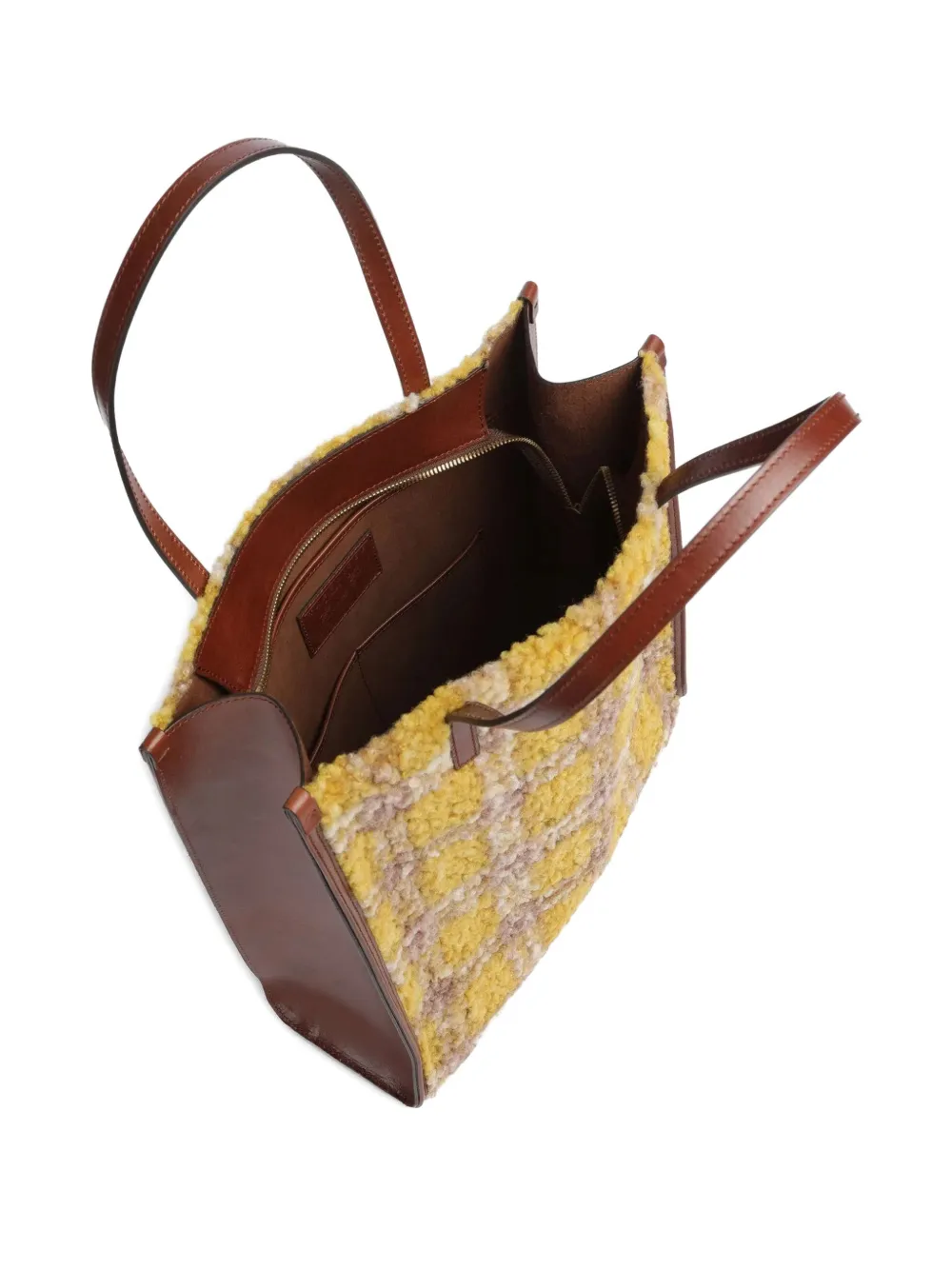 The Bridge Plaid Tote Bag In Yellow