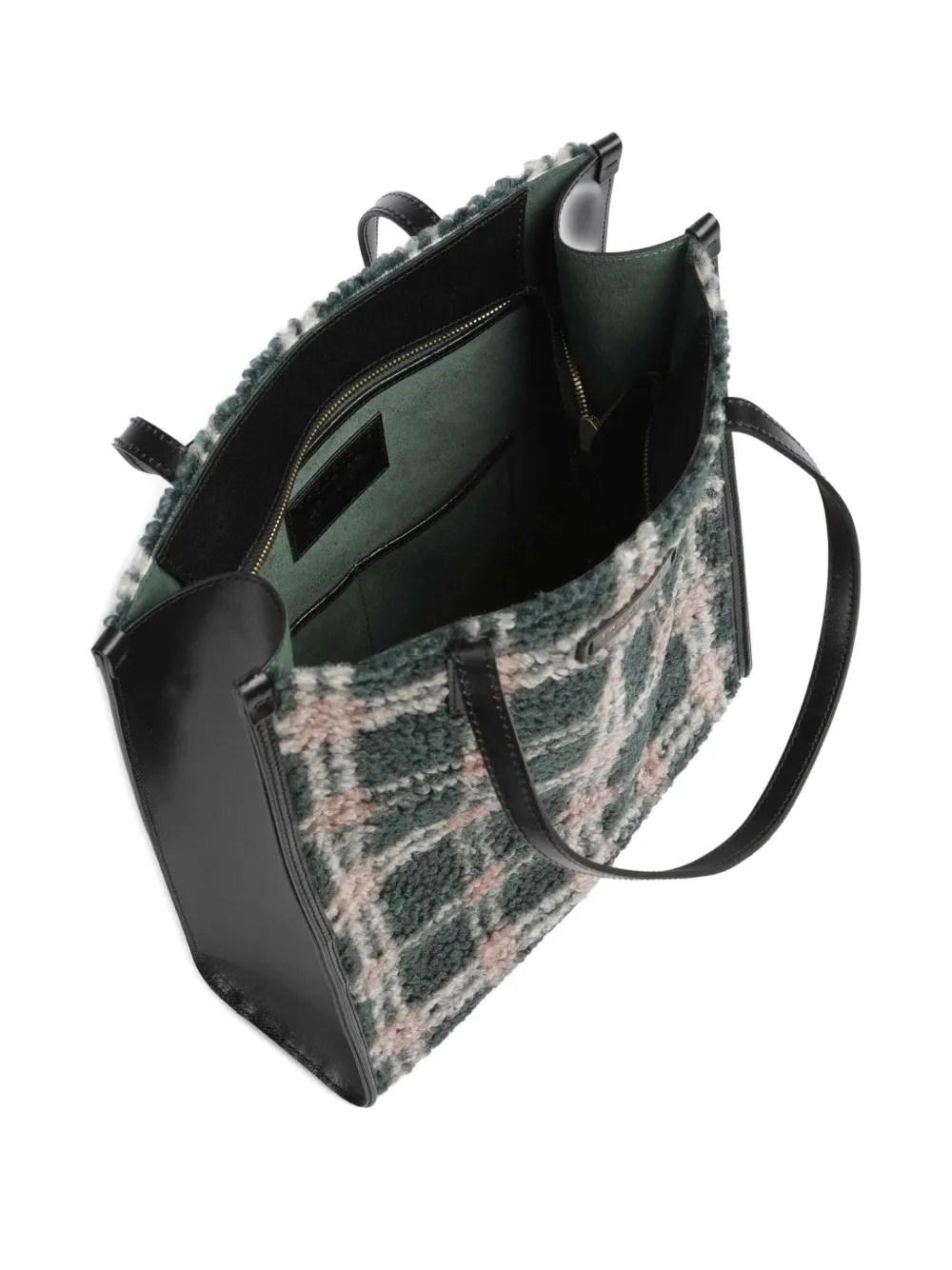 The Bridge Plaid Tote Bag In Green