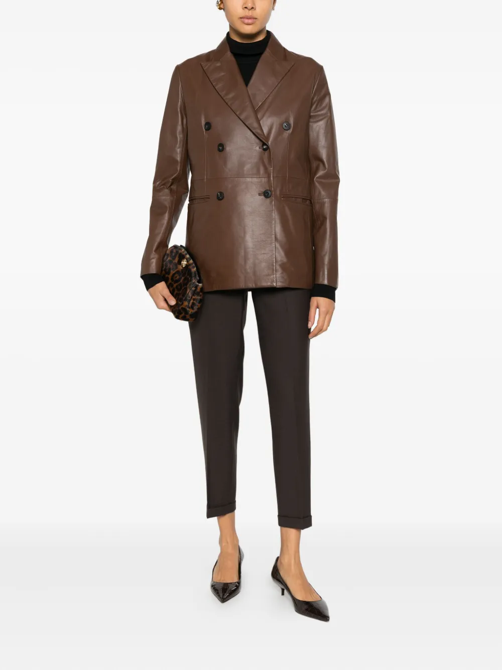 Antonelli Gin Tonic Double-breasted Pocket Blazer In Brown