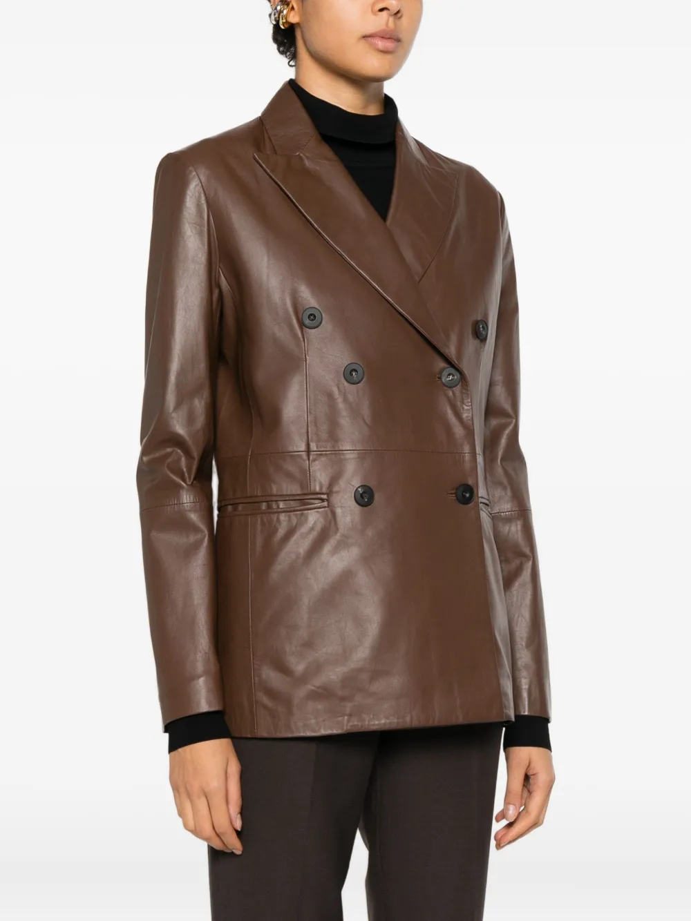 Antonelli Gin Tonic Double-breasted Pocket Blazer In Brown