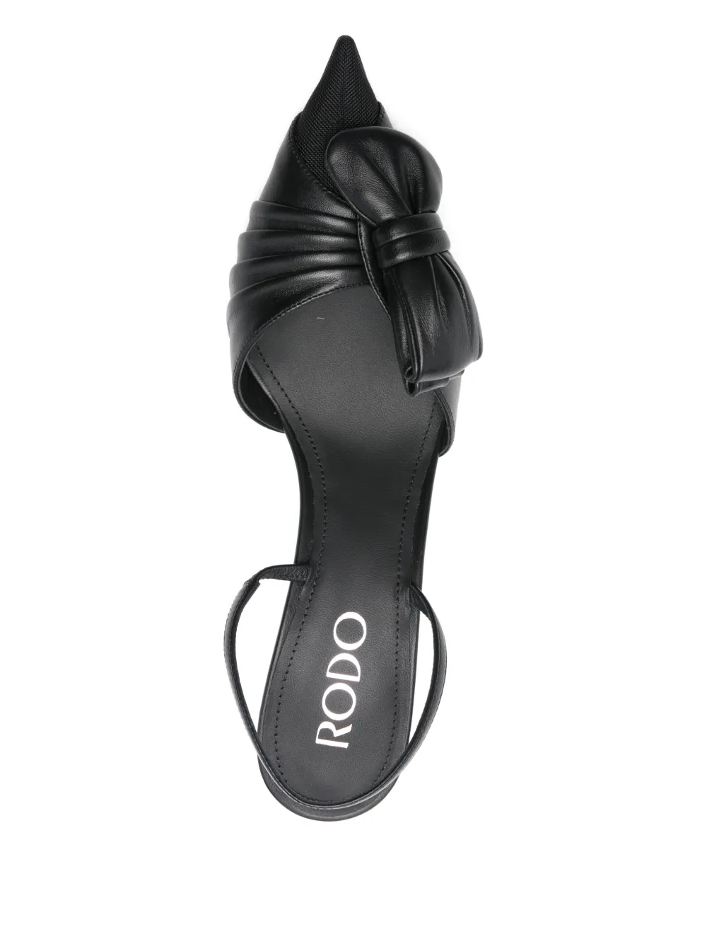 Rodo 80mm bow-embellishment mules Zwart