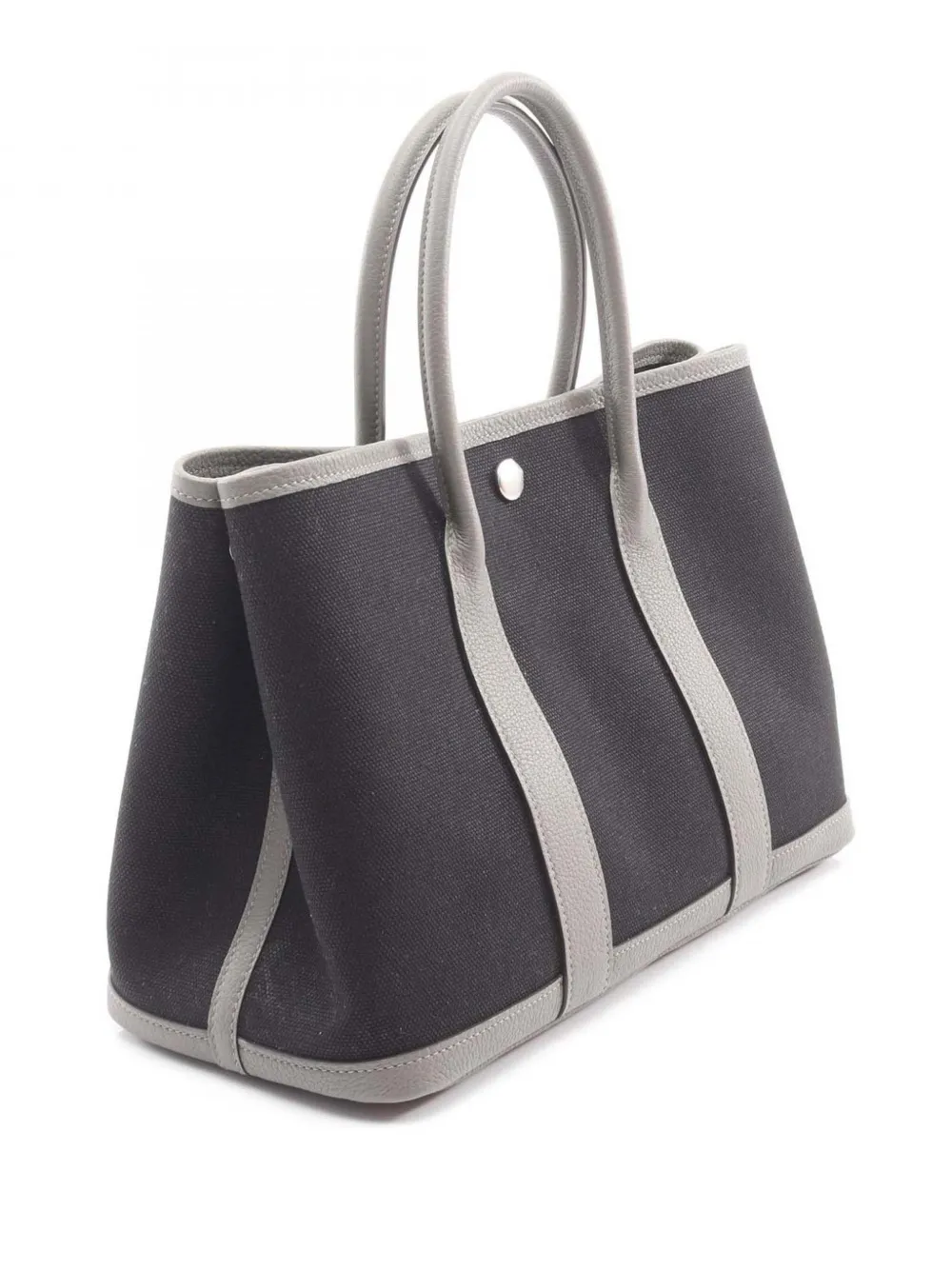 Pre-owned Hermes 2024 Toile And Negonda Garden Party Tpm Tote Bag In Black