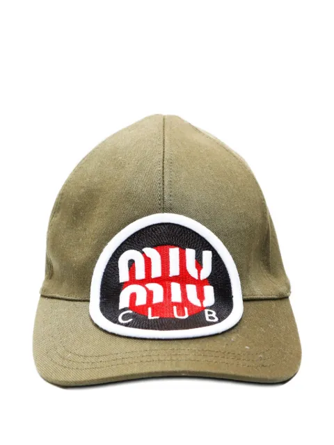 Miu Miu Pre-Owned 2015-2025s logo-patch baseball cap