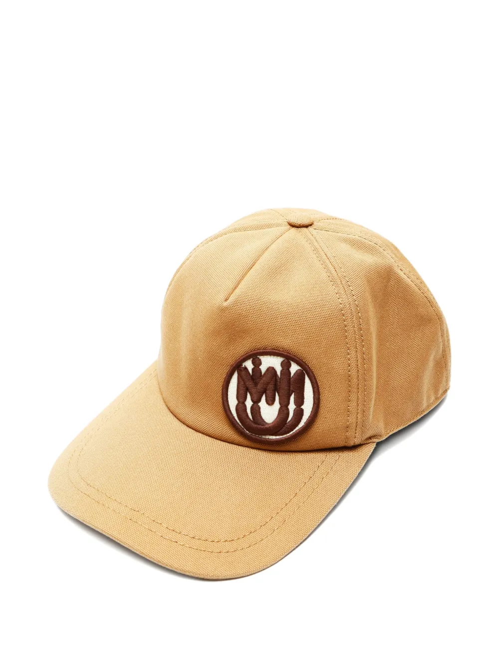Pre-owned Miu Miu 2015-2025s Logo-patch Baseball Cap In Brown