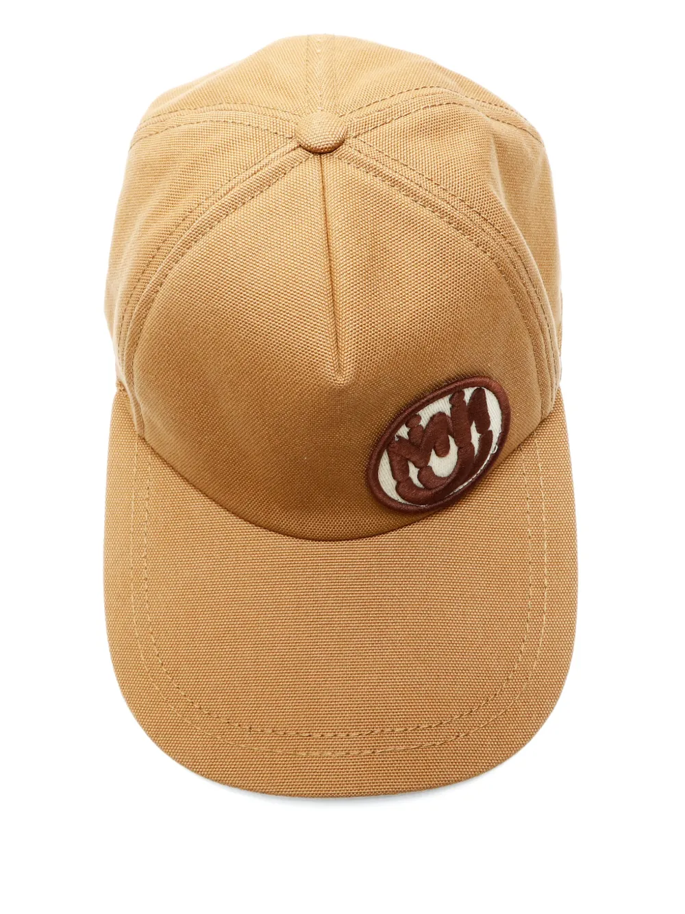 Pre-owned Miu Miu 2015-2025s Logo-patch Baseball Cap In Brown