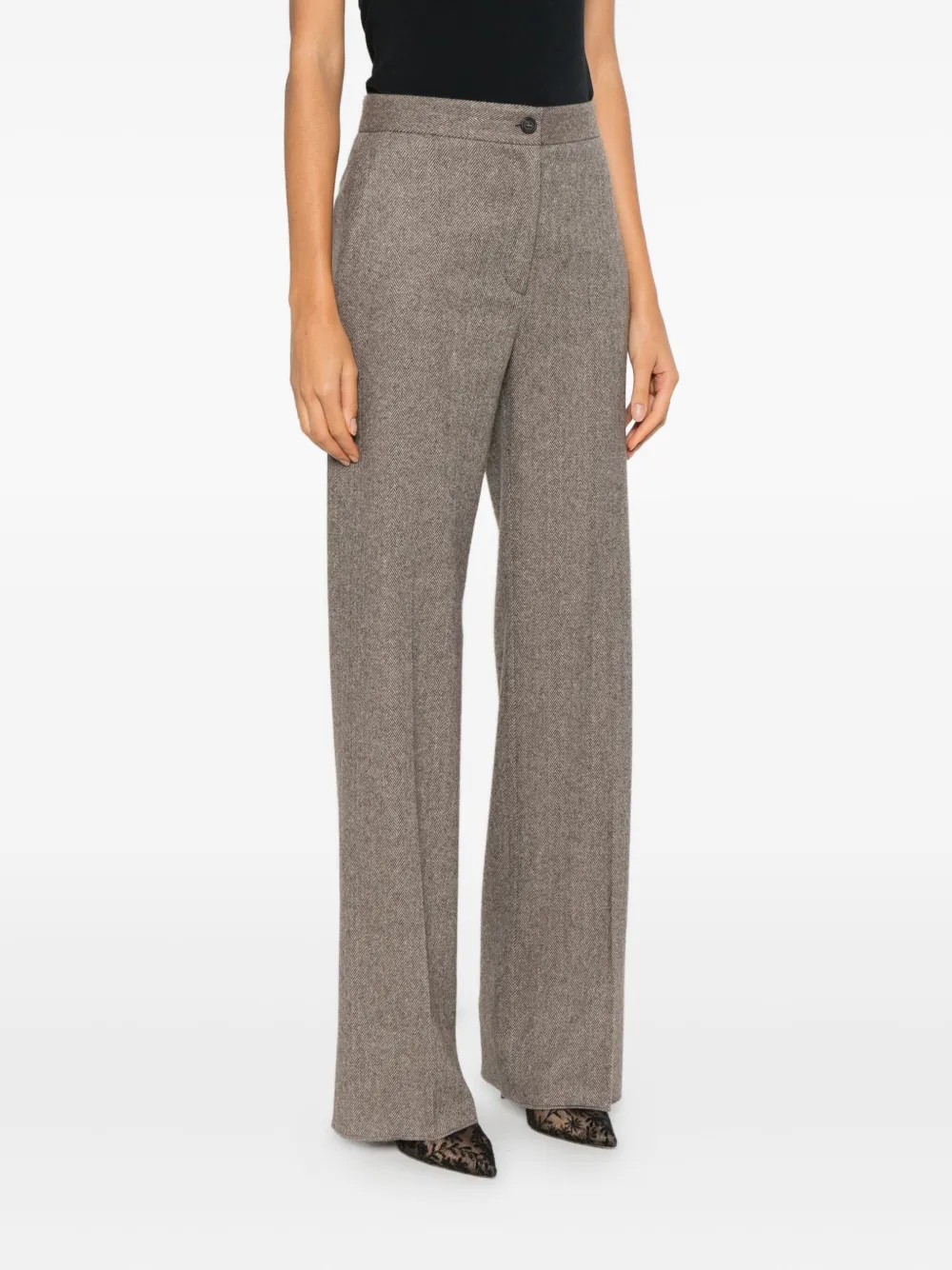 Antonelli Torcetti broek met visgraatpatroon Bruin