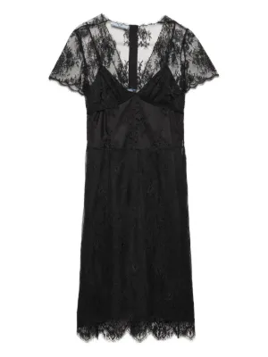 PRADA プラダ プリーツ スパンコール ワンピース Prada ビジュー プリーツドレス | ブラック | FARFETCH JP