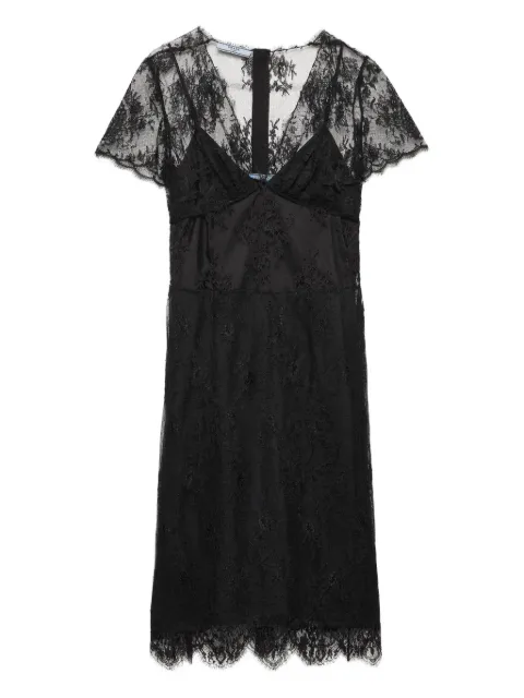 Prada scalloped lace mini dress