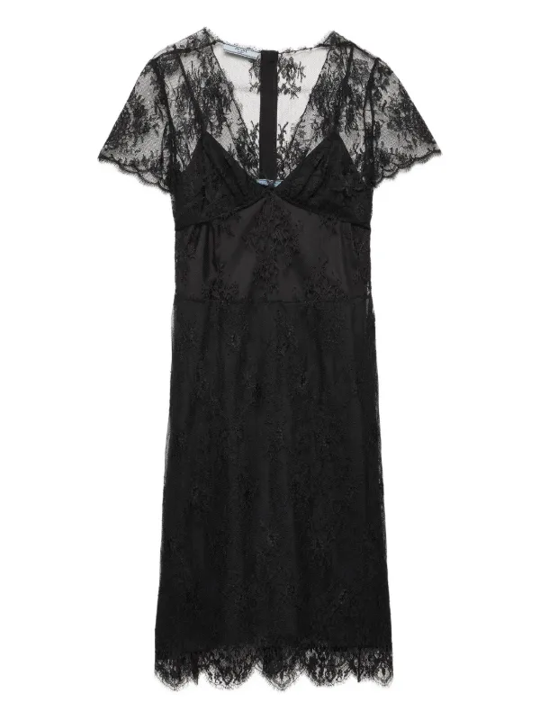 tan dress with black lace overlay Black Lace Overlay Split Maxi Dress Black / 6 main image 1
