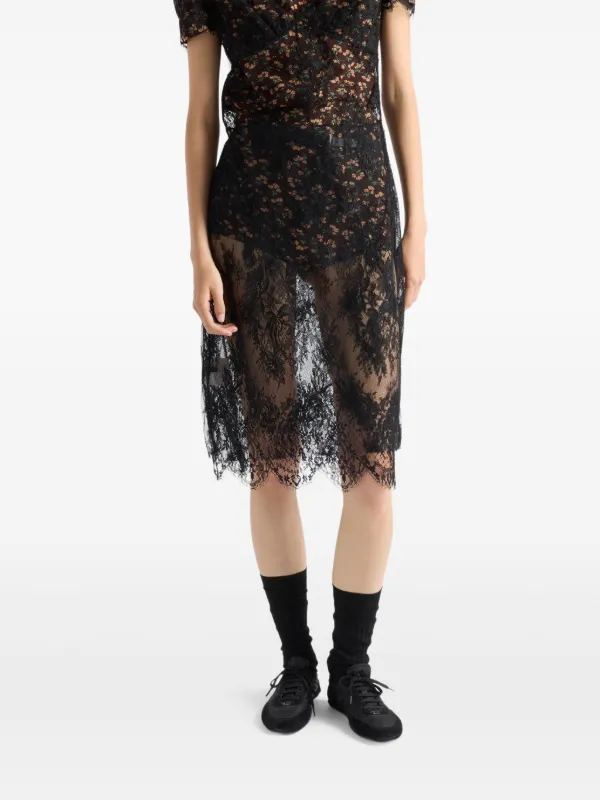 scalloped lace midi dress Strapless Scalloped Lace Midi