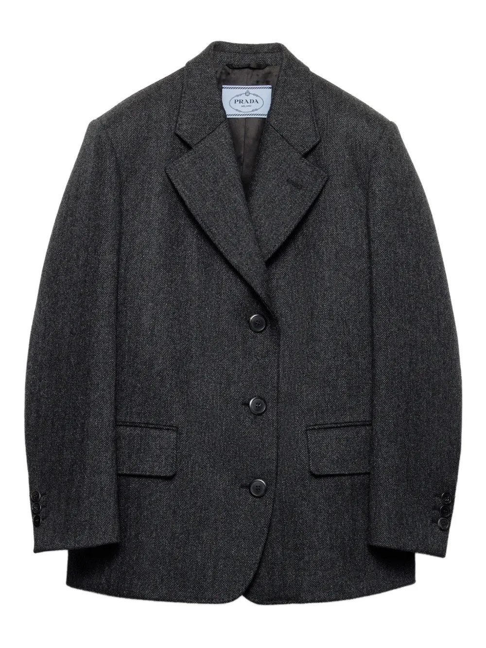 Prada button chevron-pattern jacket | Grey | Image 1