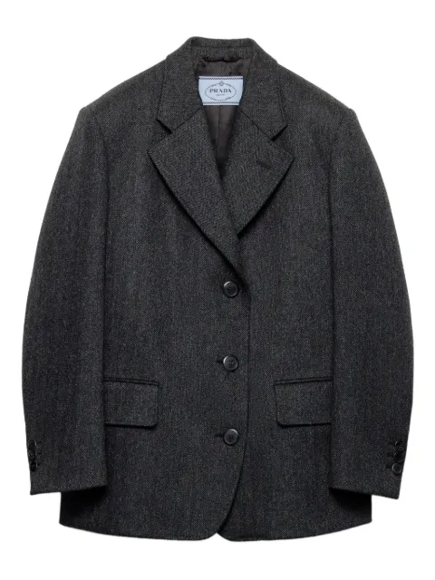 Prada button chevron-pattern jacket