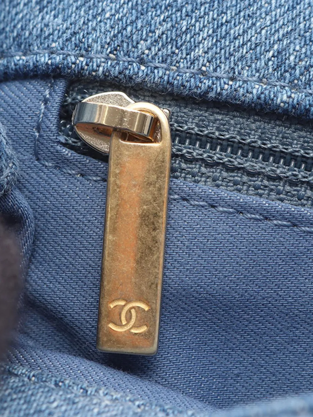 Pre-owned Chanel 2021-2025 Mini Rectangular Quilted Denim Mood Flap Crossbody Bag In Blue