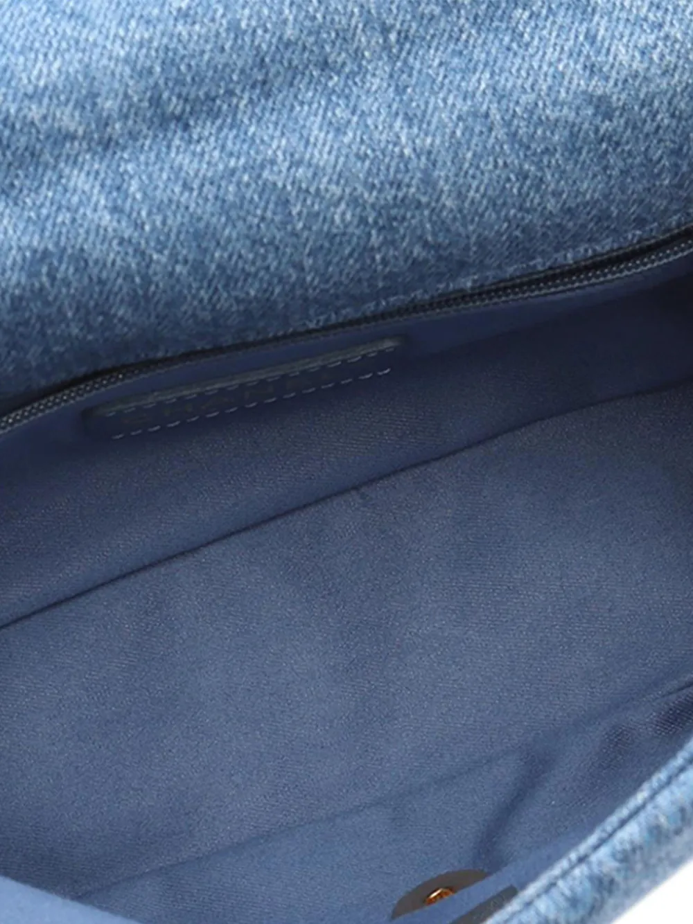 Pre-owned Chanel 2021-2025 Mini Rectangular Quilted Denim Mood Flap Crossbody Bag In Blue