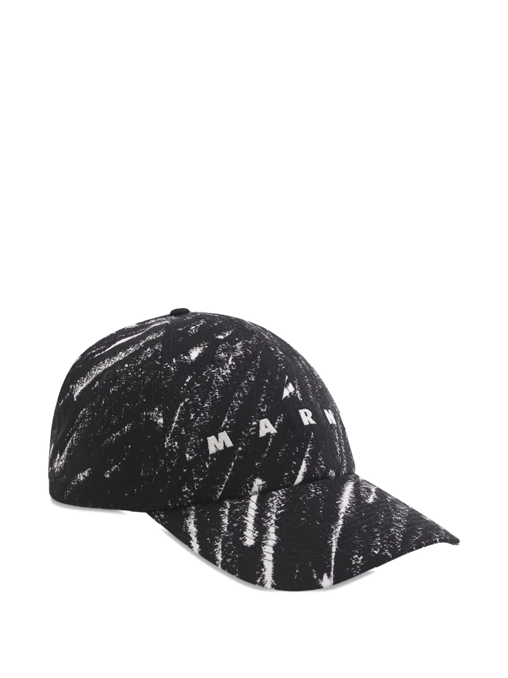 Marni Crayon-effect Baseball Cap In Black