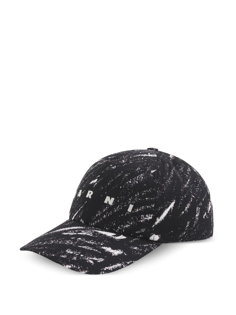Marni gorra de béisbol con efecto de crayón | negro | Image 1