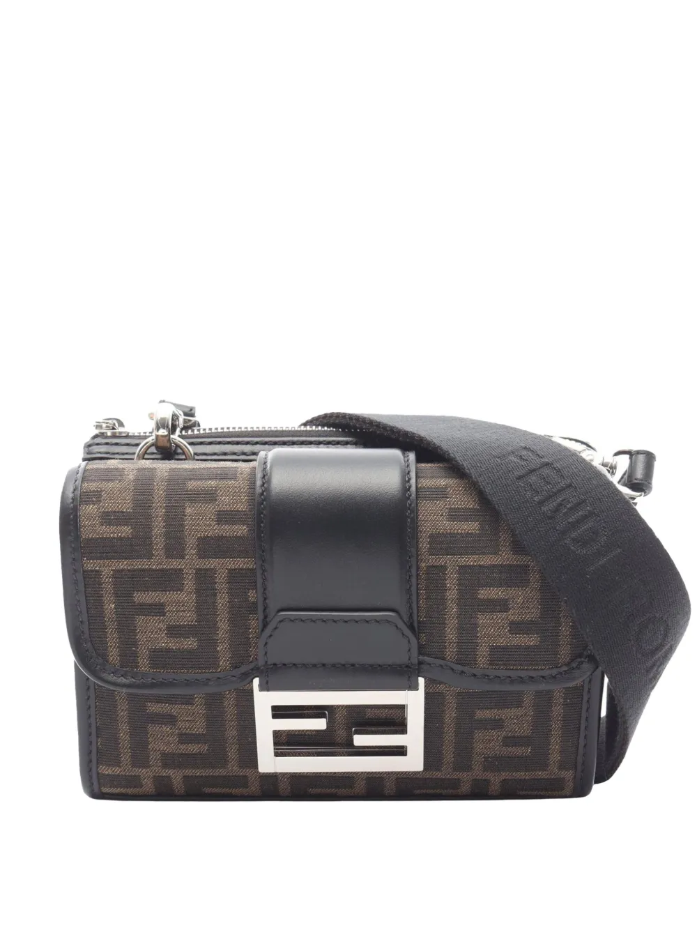 Fendi Pre-Owned 2000-2010 Zucca Canvas Double Baguette crossbody bag | Brown | Image 1