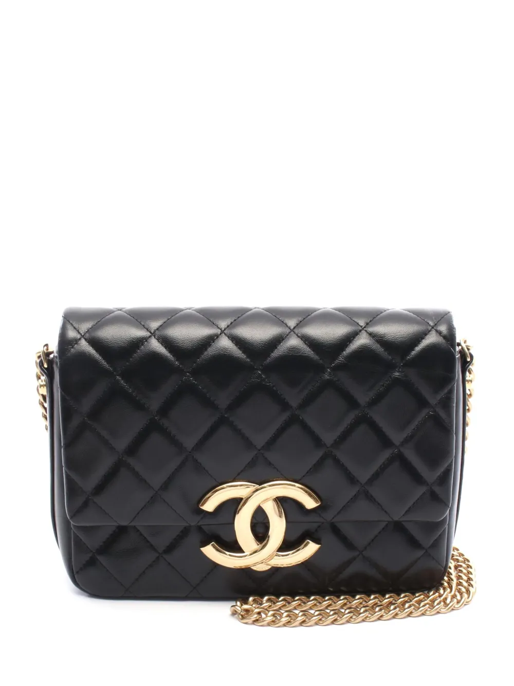 CHANEL Pre-Owned 2021-2025 Mini CC Quilted Lambskin Flap Bag crossbody bag - Nero