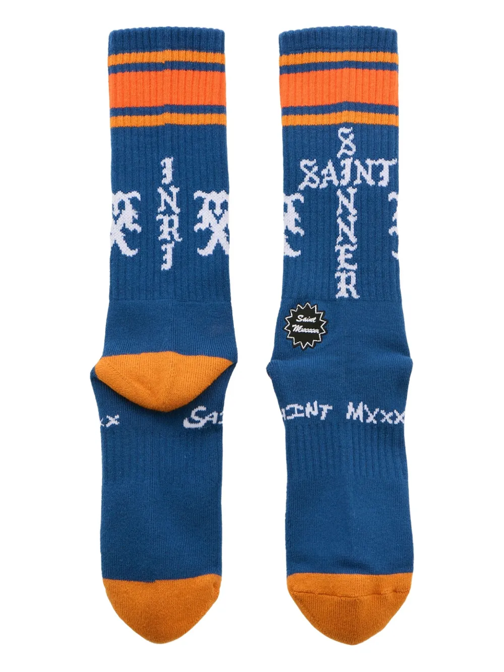 Saint Mxxxxxx Striped-detail Socks In Blue