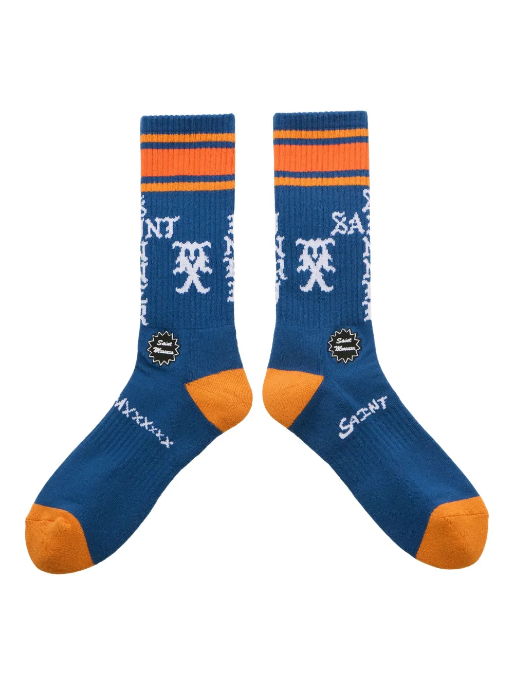 Saint Mxxxxxx Striped-detail Socks In Blue