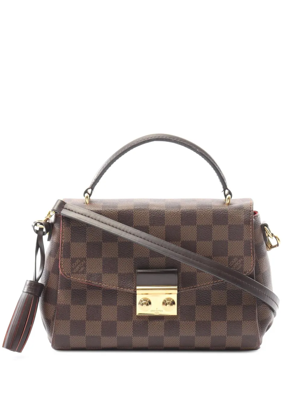 Pre-owned Louis Vuitton 2017 Damier Ebene Croisette Satchel In Brown