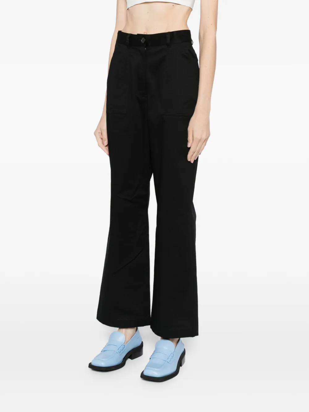 To B. By Agnès B. Flared Cropped Trousers In Black