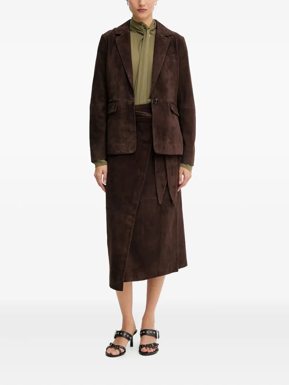 NEVER FULLY DRESSED wrap midi skirt - Bruin