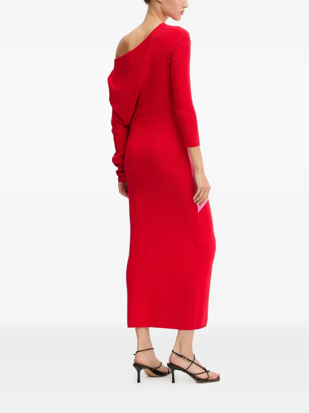 Never Fully Dressed One-shoulder Midi Dress In Red