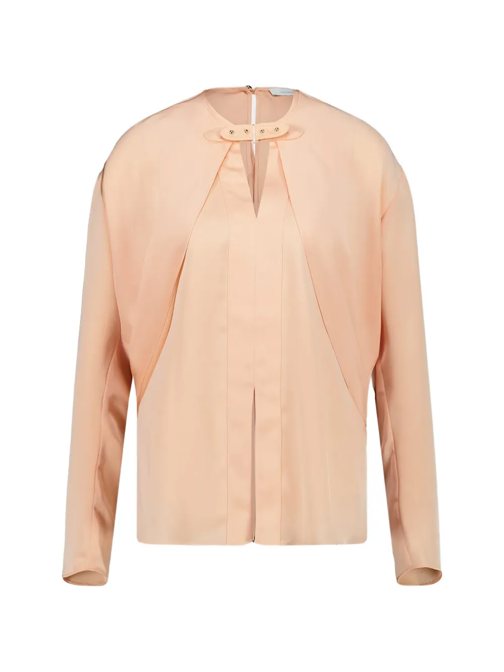 Rabanne satin long-sleeve blouse - Toni neutri
