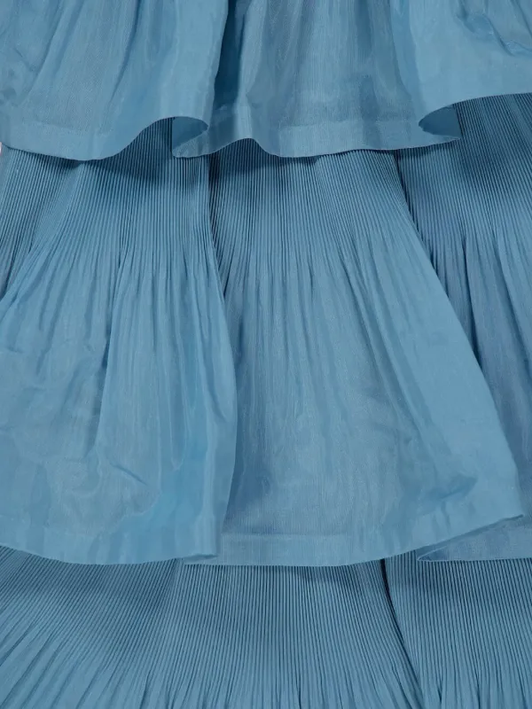 ZIMMERMANN Pleated Tiered Midi Dress | Deep Blue | Size 3 ZIMMERMANN Pleated Tiered Midi Dress | Deep Blue | Size 3