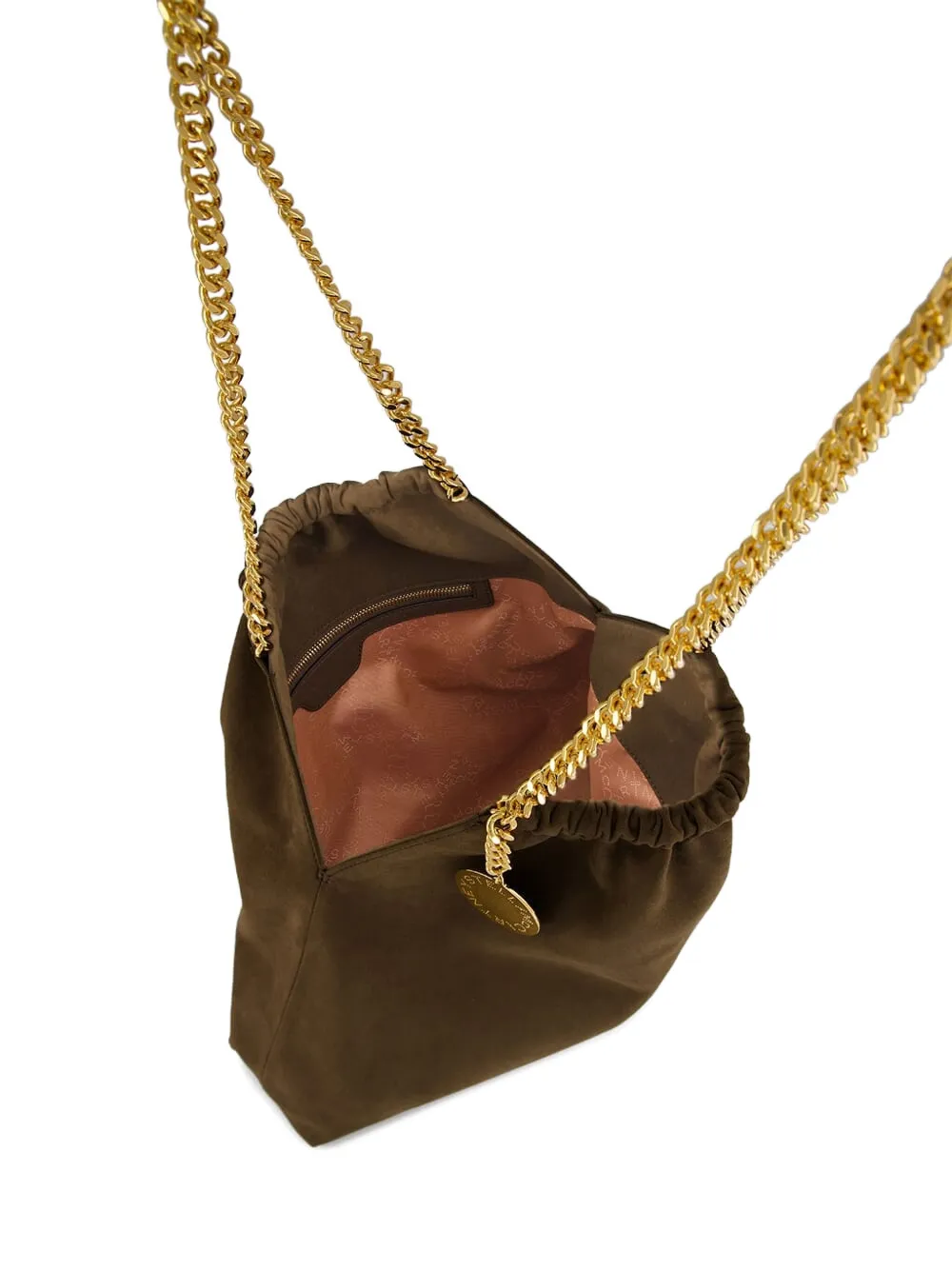 Stella Mccartney Medium Falabella Chain Drawstring Shoulder Bag In Brown