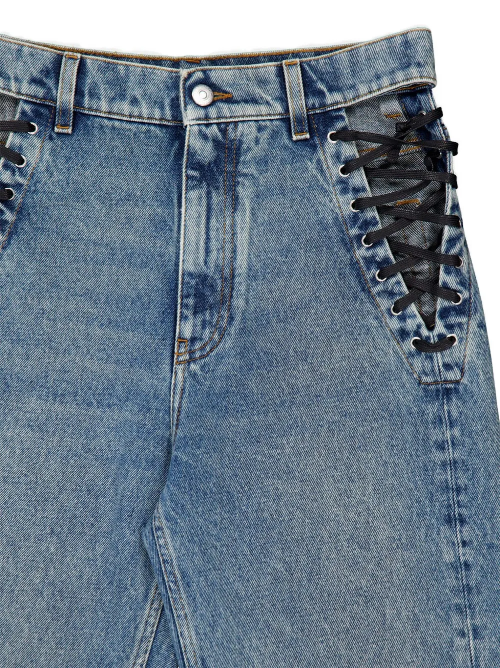  Stella Mccartney Wide-leg Lace-up Jeans - Blue 