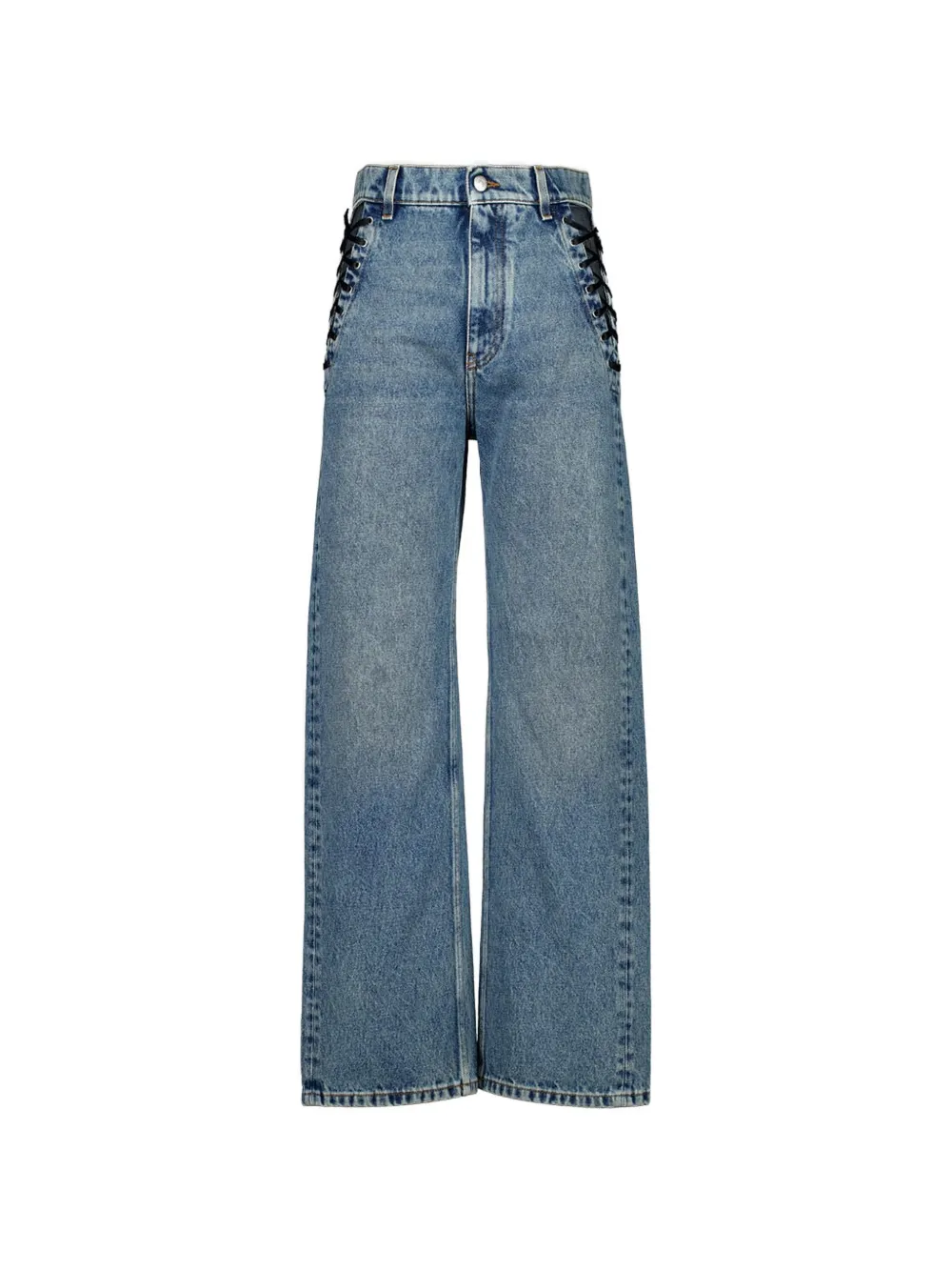 Stella McCartney wide-leg lace-up jeans - Blu