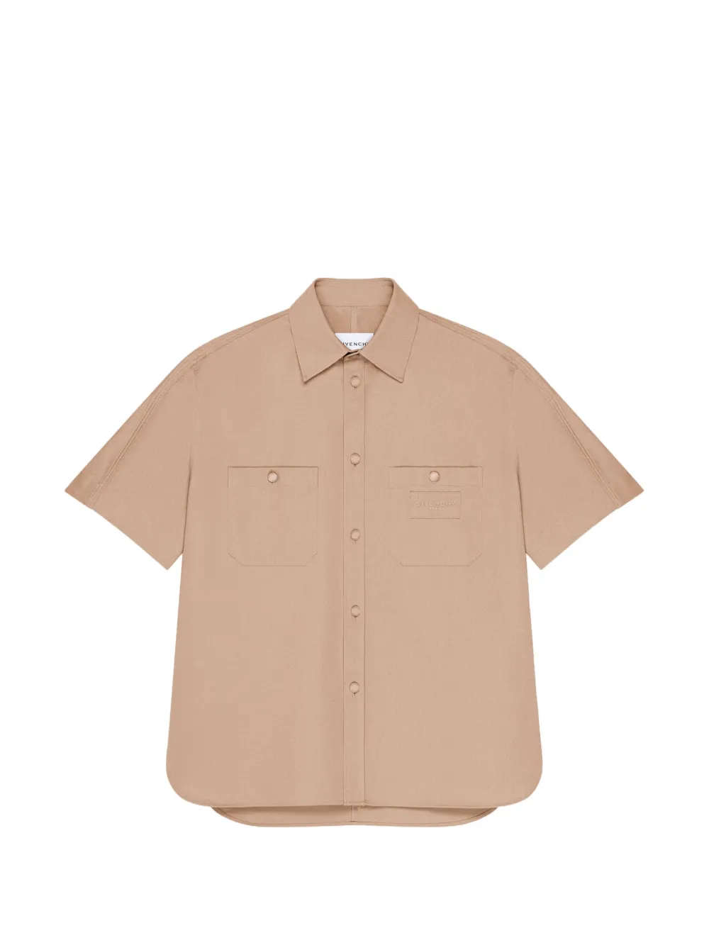 Givenchy Couture Seam katoenen overhemd met Paris-patch Beige
