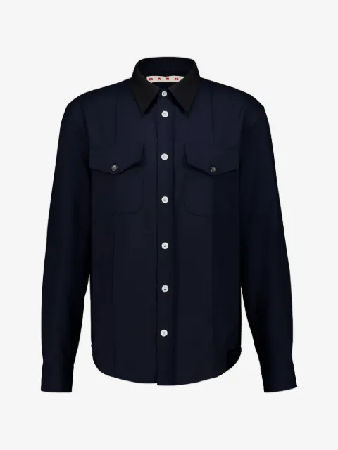Marni long-sleeve chest-pocket shirt