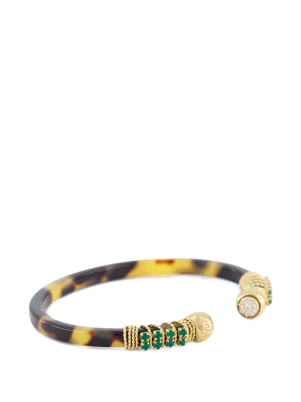 Gas Bijoux crystal-embellished tortoiseshell bracelet - Bruin