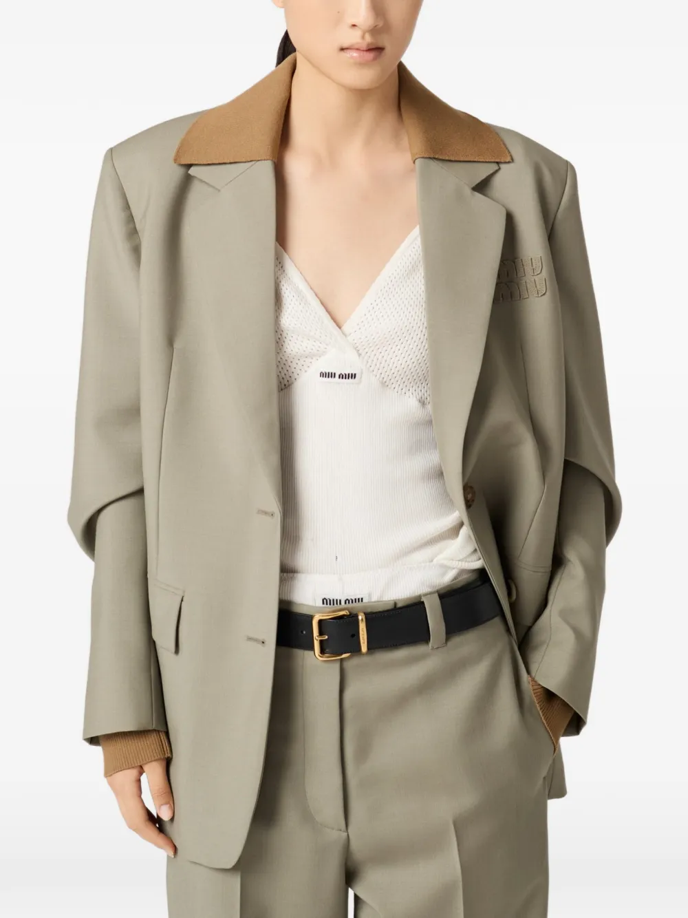 Miu Straight broek Beige