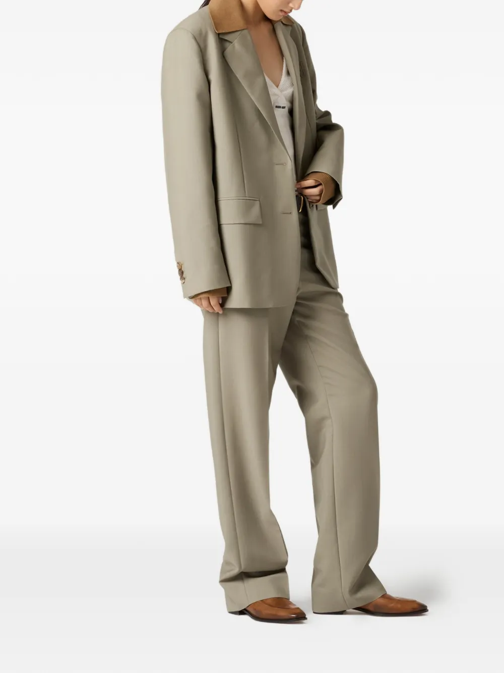 Miu Straight broek Beige