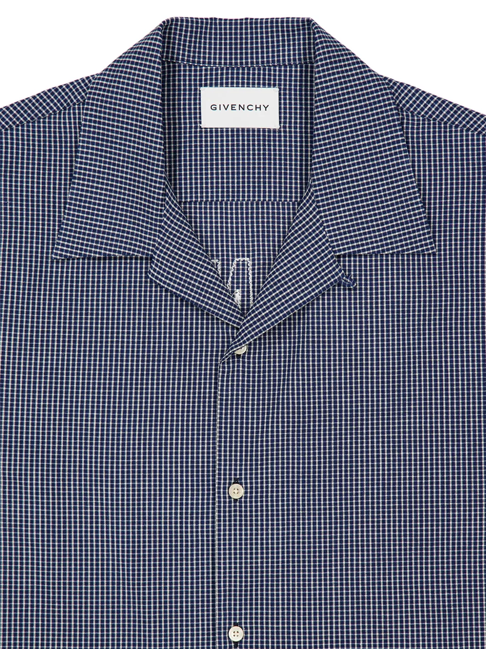 Givenchy Overhemd met gingham-ruit en logo-applicatie Blauw