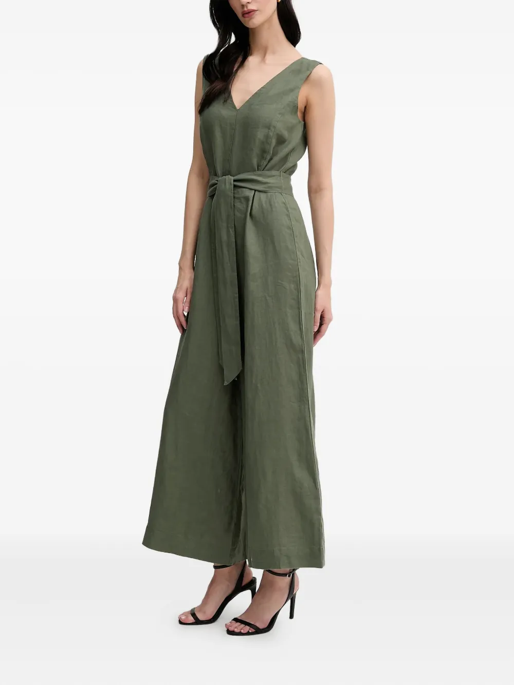 Benetton mono con cinturón y cuello en V | Jumpsuits largos | Image 2