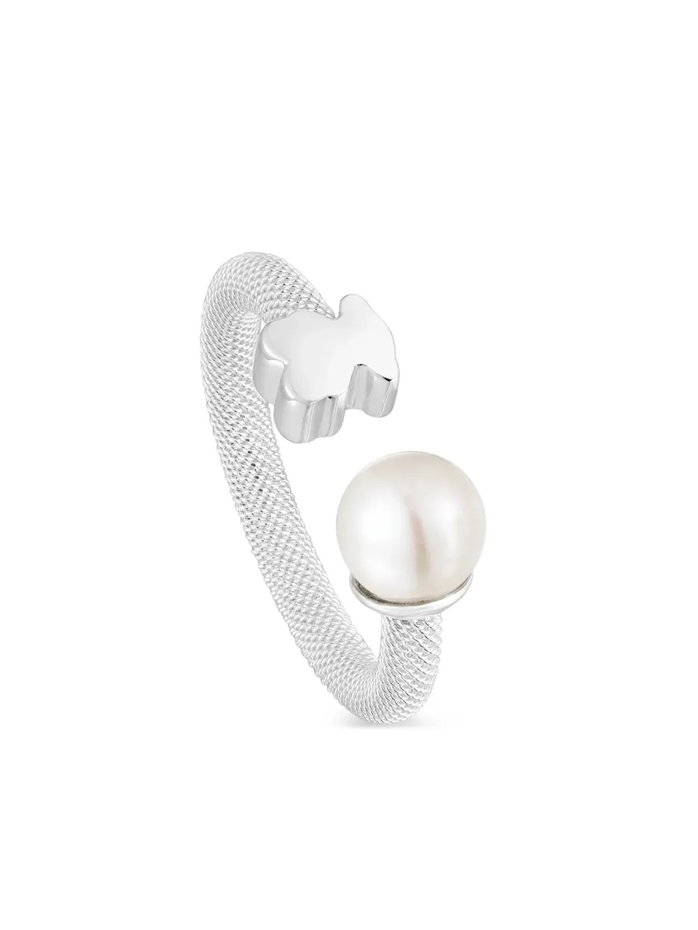 TOUS pearl bear-shape ring - Argento