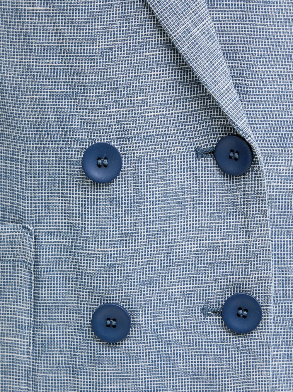 Benetton Double-breasted Blazer In Blue