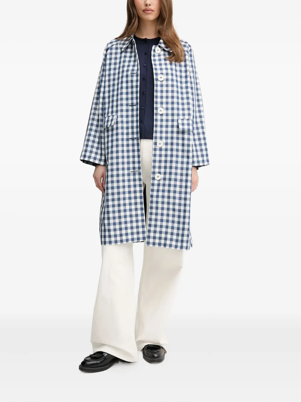 Benetton gingham-check coat | Single Breasted Coats | Image 2
