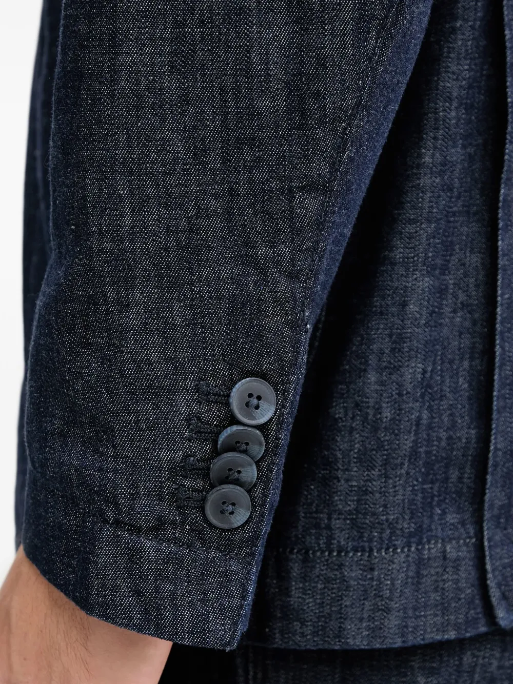 Benetton Chambray Blazer In Blue