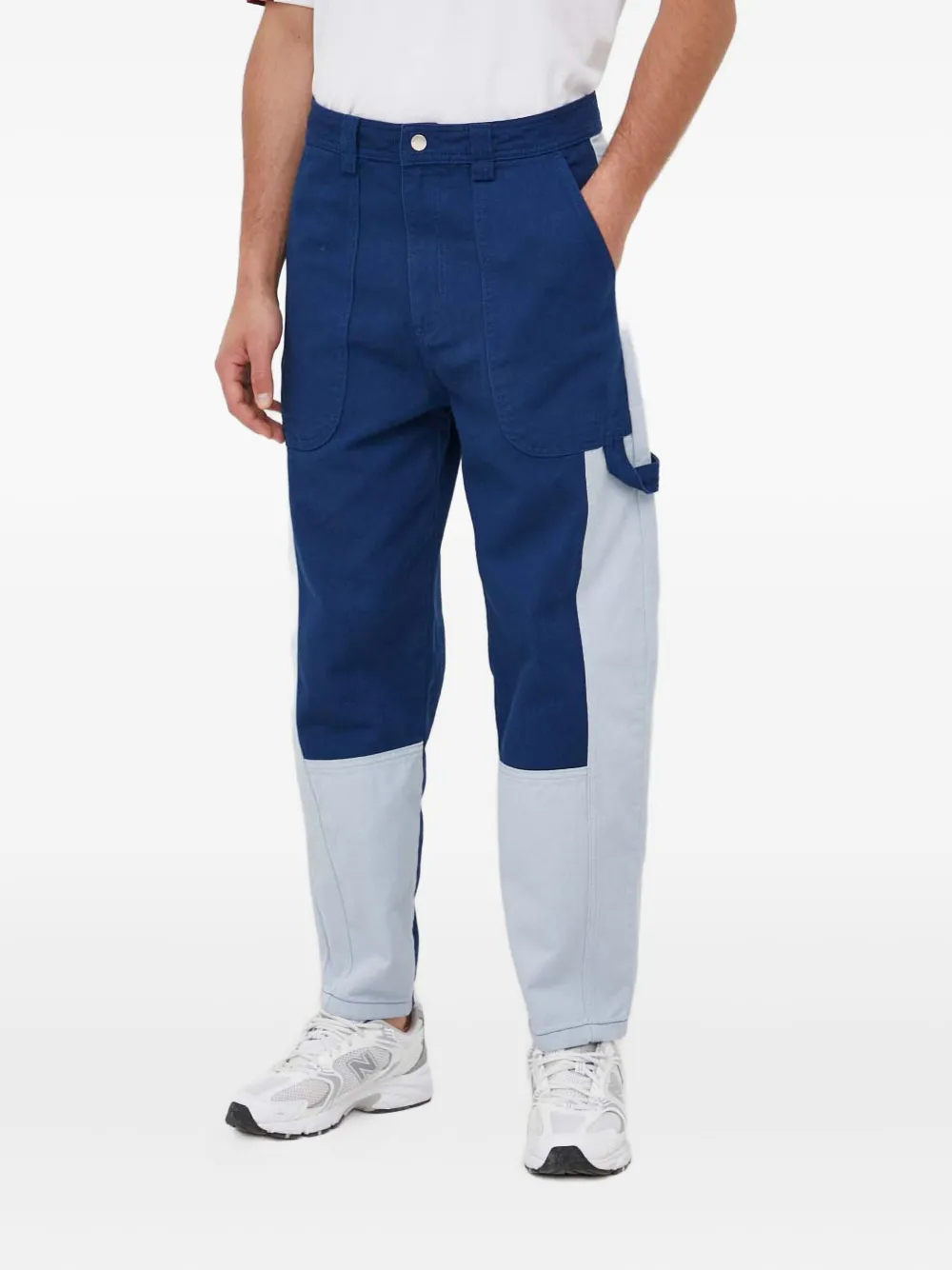 Benetton Panelled Denim Jeans In Blue