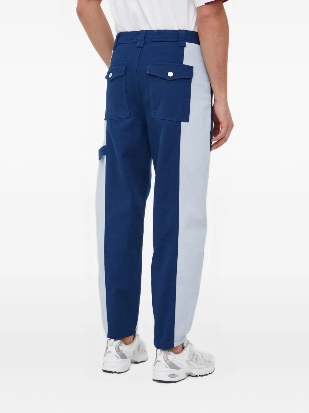 Benetton Panelled Denim Jeans In Blue